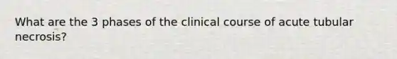 What are the 3 phases of the clinical course of acute tubular necrosis?