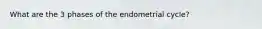 What are the 3 phases of the endometrial cycle?