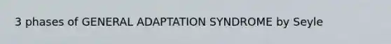 3 phases of GENERAL ADAPTATION SYNDROME by Seyle