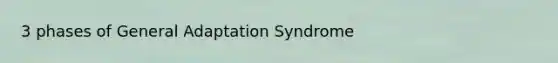 3 phases of General Adaptation Syndrome