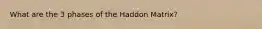 What are the 3 phases of the Haddon Matrix?