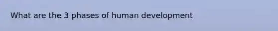 What are the 3 phases of human development