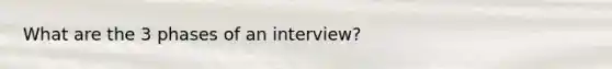 What are the 3 phases of an interview?