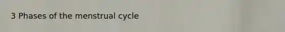 3 Phases of the menstrual cycle