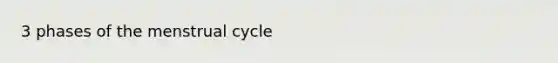 3 phases of the menstrual cycle