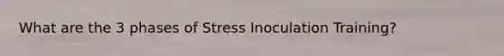 What are the 3 phases of Stress Inoculation Training?