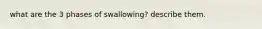what are the 3 phases of swallowing? describe them.