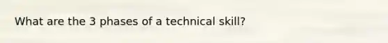 What are the 3 phases of a technical skill?