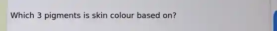 Which 3 pigments is skin colour based on?