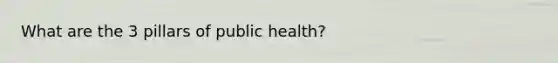 What are the 3 pillars of public health?