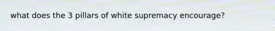 what does the 3 pillars of white supremacy encourage?