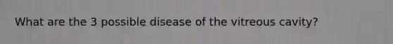 What are the 3 possible disease of the vitreous cavity?