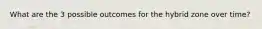 What are the 3 possible outcomes for the hybrid zone over time?