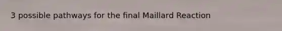 3 possible pathways for the final Maillard Reaction