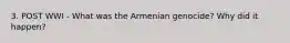 3. POST WWI - What was the Armenian genocide? Why did it happen?