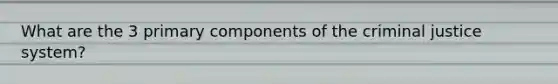 What are the 3 primary components of the criminal justice system?