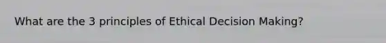 What are the 3 principles of Ethical Decision Making?