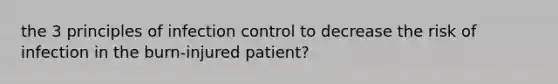 the 3 principles of infection control to decrease the risk of infection in the burn-injured patient?