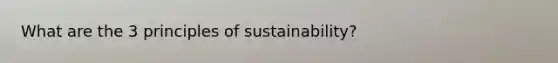 What are the 3 principles of sustainability?