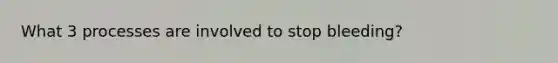 What 3 processes are involved to stop bleeding?