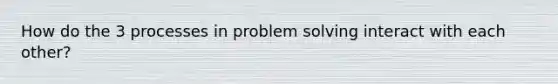 How do the 3 processes in problem solving interact with each other?