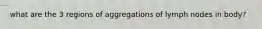 what are the 3 regions of aggregations of lymph nodes in body?
