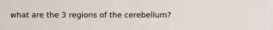 what are the 3 regions of the cerebellum?