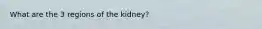 What are the 3 regions of the kidney?