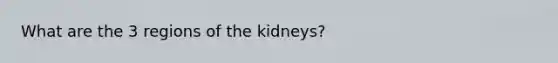 What are the 3 regions of the kidneys?