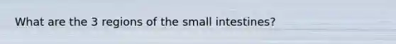 What are the 3 regions of <a href='https://www.questionai.com/knowledge/kt623fh5xn-the-small-intestine' class='anchor-knowledge'>the small intestine</a>s?