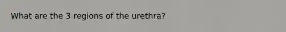 What are the 3 regions of the urethra?