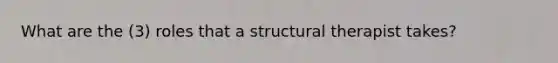 What are the (3) roles that a structural therapist takes?