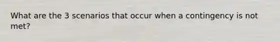 What are the 3 scenarios that occur when a contingency is not met?