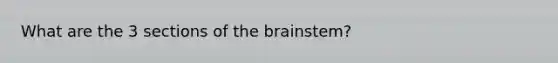 What are the 3 sections of the brainstem?