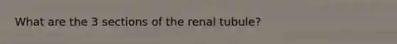 What are the 3 sections of the renal tubule?