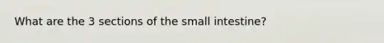 What are the 3 sections of the small intestine?