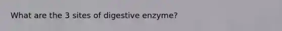 What are the 3 sites of digestive enzyme?