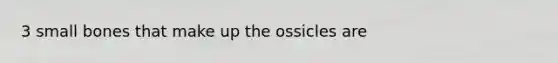 3 small bones that make up the ossicles are