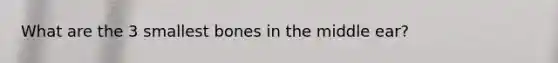 What are the 3 smallest bones in the middle ear?