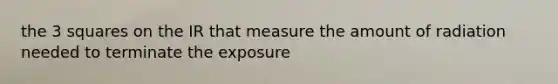 the 3 squares on the IR that measure the amount of radiation needed to terminate the exposure