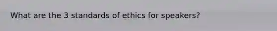 What are the 3 standards of ethics for speakers?