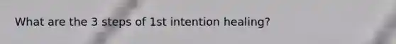 What are the 3 steps of 1st intention healing?
