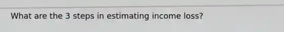 What are the 3 steps in estimating income loss?