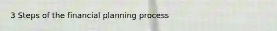 3 Steps of the financial planning process