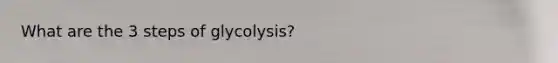 What are the 3 steps of glycolysis?