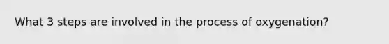 What 3 steps are involved in the process of oxygenation?