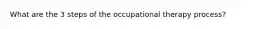 What are the 3 steps of the occupational therapy process?