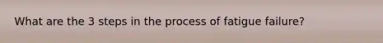 What are the 3 steps in the process of fatigue failure?