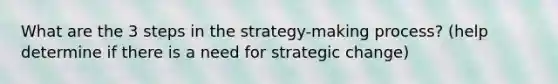 What are the 3 steps in the strategy-making process? (help determine if there is a need for strategic change)