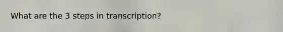 What are the 3 steps in transcription?